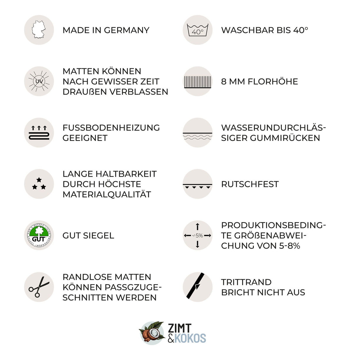 Herzies – Fußmatte von Zimt & Kokos