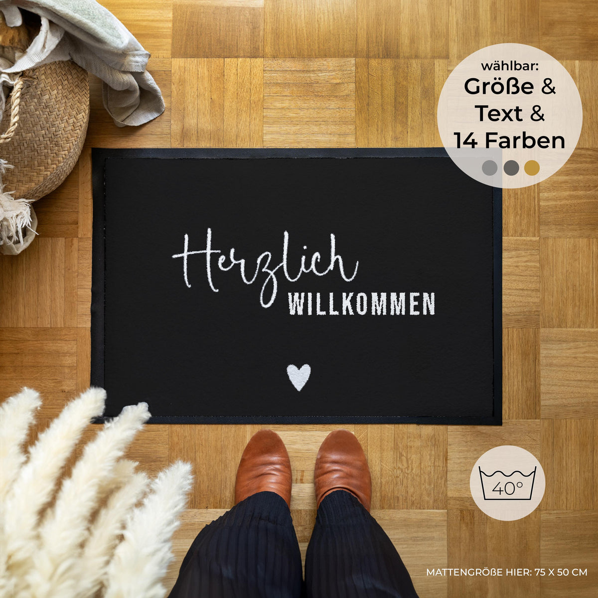 Herzlich Willkommen – Fußmatte von Zimt & Kokos