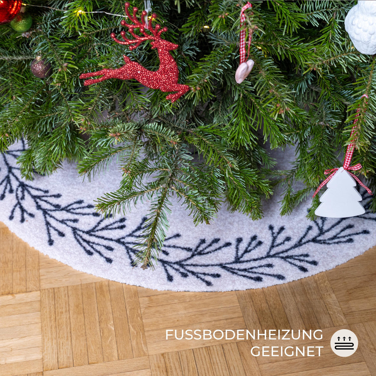 Rund Weihnachten Holly Jolly – Fußmatte von Zimt & Kokos