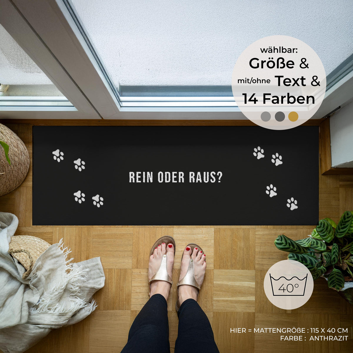 Rein oder raus? – Fußmatte von Zimt & Kokos